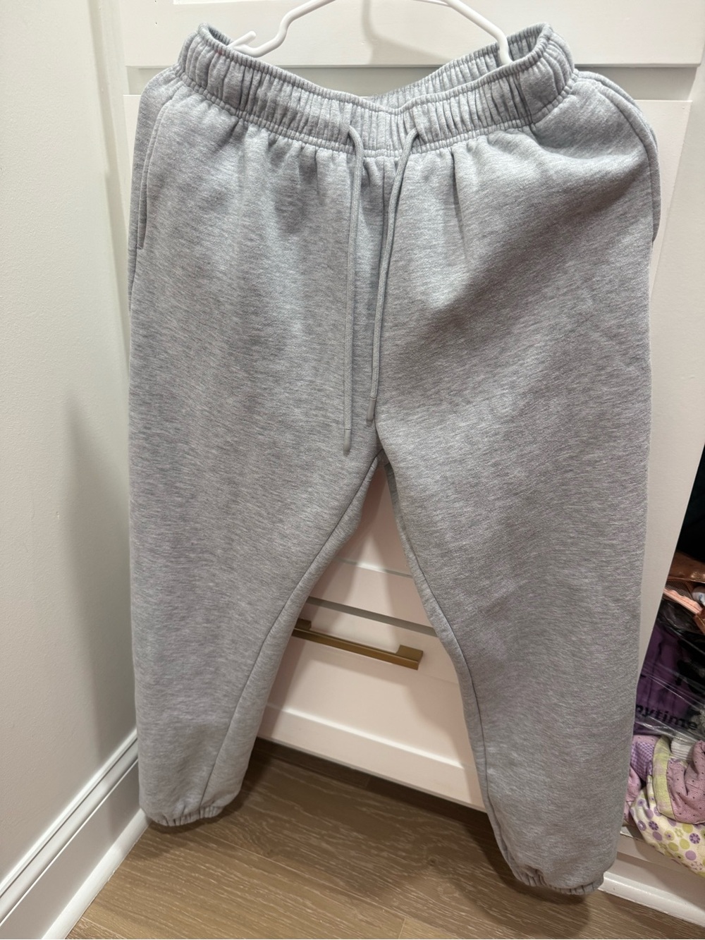 Women's Gray Drawstring Fleece Joggers - Comfortable Everyday Fit